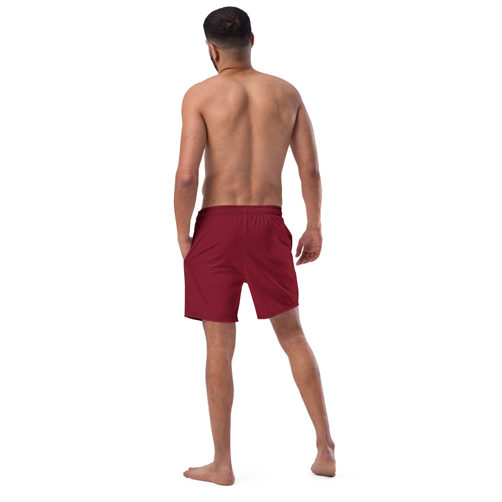 Burgundy Logo Swim Trunks - Image 3