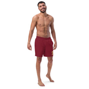 Burgundy Logo Swim Trunks